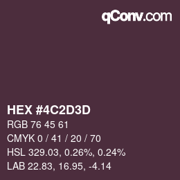 カラーコード: HEX #4C2D3D | qconv.com