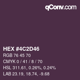 Color code: HEX #4C2D46 | qconv.com