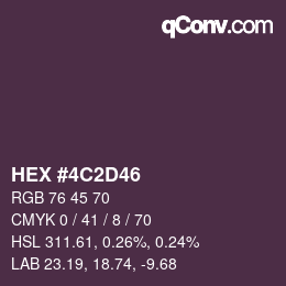 カラーコード: HEX #4C2D46 | qconv.com