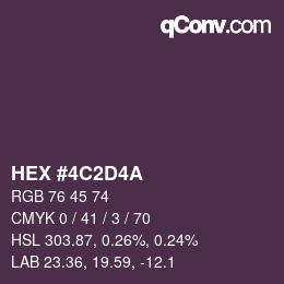 カラーコード: HEX #4C2D4A | qconv.com