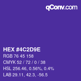 Color code: HEX #4C2D9E | qconv.com