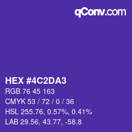 Color code: HEX #4C2DA3 | qconv.com