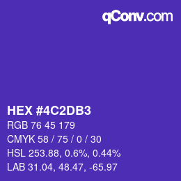 颜色代码: HEX #4C2DB3 | qconv.com