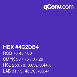 颜色代码: HEX #4C2DB4 | qconv.com