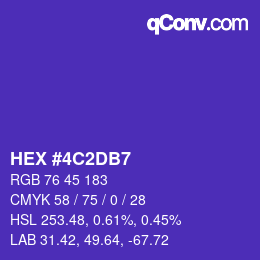 Color code: HEX #4C2DB7 | qconv.com