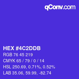 カラーコード: HEX #4C2DDB | qconv.com
