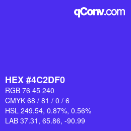 颜色代码: HEX #4C2DF0 | qconv.com