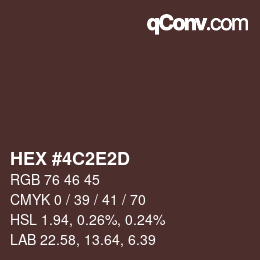 Color code: HEX #4C2E2D | qconv.com