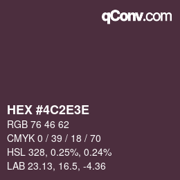 Color code: HEX #4C2E3E | qconv.com