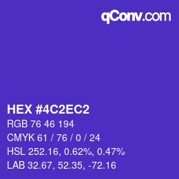 颜色代码: HEX #4C2EC2 | qconv.com