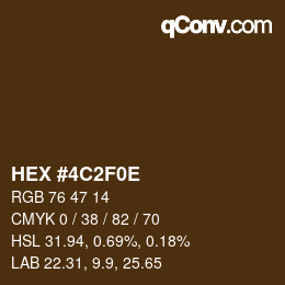 Color code: HEX #4C2F0E | qconv.com