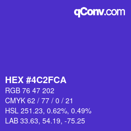 Color code: HEX #4C2FCA | qconv.com