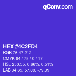 Color code: HEX #4C2FD4 | qconv.com