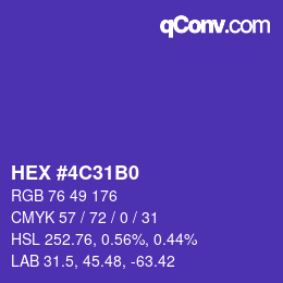 Color code: HEX #4C31B0 | qconv.com