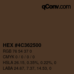 Color code: HEX #4C362500 | qconv.com