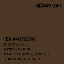Color code: HEX #4C372500 | qconv.com