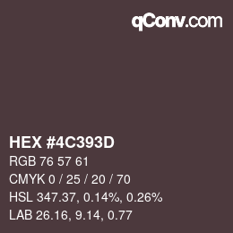 Color code: HEX #4C393D | qconv.com