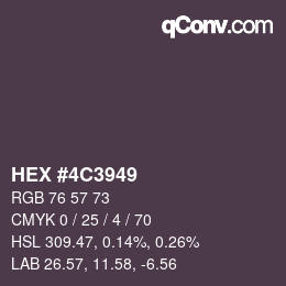 Código de color: HEX #4C3949 | qconv.com