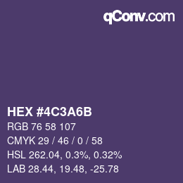 カラーコード: HEX #4C3A6B | qconv.com