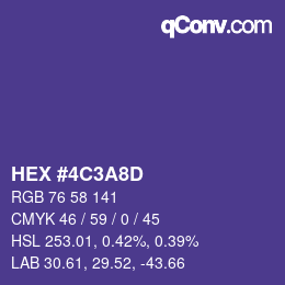 颜色代码: HEX #4C3A8D | qconv.com