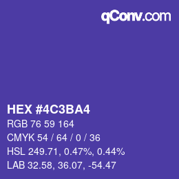 Color code: HEX #4C3BA4 | qconv.com