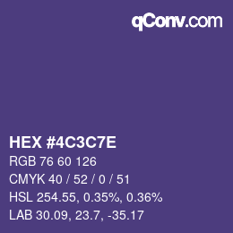 Color code: HEX #4C3C7E | qconv.com