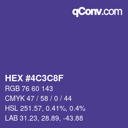 Color code: HEX #4C3C8F | qconv.com