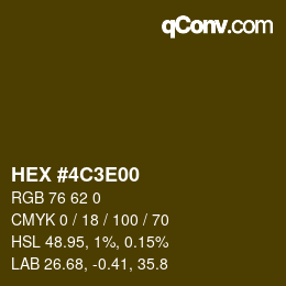 颜色代码: HEX #4C3E00 | qconv.com