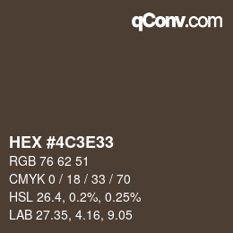 Color code: HEX #4C3E33 | qconv.com