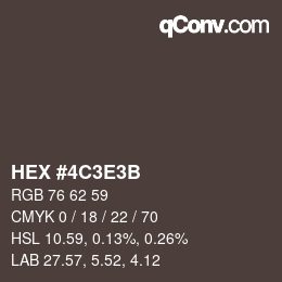 Color code: HEX #4C3E3B | qconv.com