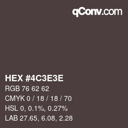 Código de color: HEX #4C3E3E | qconv.com