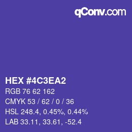 Farbcode: HEX #4C3EA2 | qconv.com