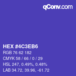 カラーコード: HEX #4C3EB6 | qconv.com