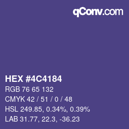 Color code: HEX #4C4184 | qconv.com