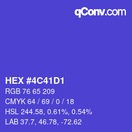 Color code: HEX #4C41D1 | qconv.com