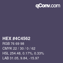 Color code: HEX #4C4562 | qconv.com