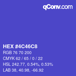 Color code: HEX #4C46C8 | qconv.com