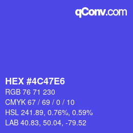 Color code: HEX #4C47E6 | qconv.com