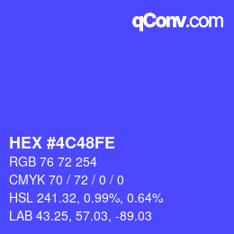 Color code: HEX #4C48FE | qconv.com