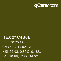 Color code: HEX #4C4B0E | qconv.com