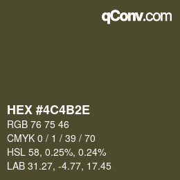Color code: HEX #4C4B2E | qconv.com