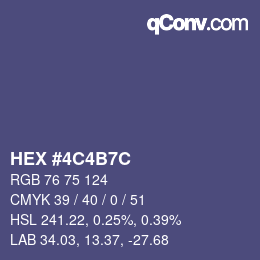 Color code: HEX #4C4B7C | qconv.com