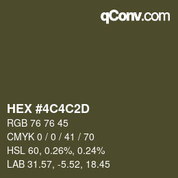 Color code: HEX #4C4C2D | qconv.com