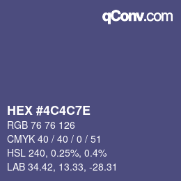 Color code: HEX #4C4C7E | qconv.com