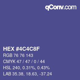 Color code: HEX #4C4C8F | qconv.com