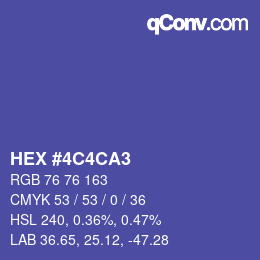 カラーコード: HEX #4C4CA3 | qconv.com