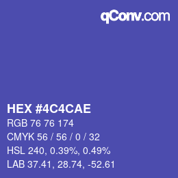 Color code: HEX #4C4CAE | qconv.com