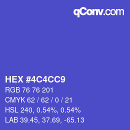 Color code: HEX #4C4CC9 | qconv.com