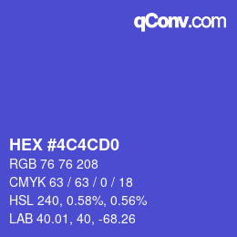 Color code: HEX #4C4CD0 | qconv.com