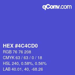 Color code: HEX #4C4CD0 | qconv.com